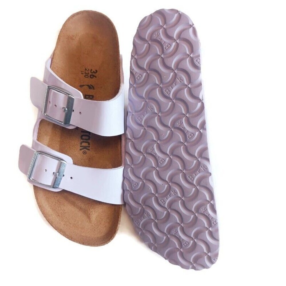 Birkenstock Arizona Birko-Flor Sandals Womens Size 5 - 5.5 NARROW Fit Purple Fog - Picture 8 of 9